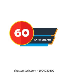 Ilustración de diseño vectorial de la celebración de los 60 años