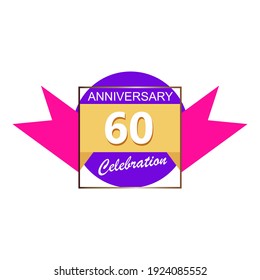 60-jähriges Jubiläum Vektor Template Design Illustration
