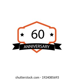 60 year anniversary celebration vector template design illustration