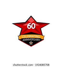 Ilustración de diseño de plantillas vectoriales de celebración de 60 años
