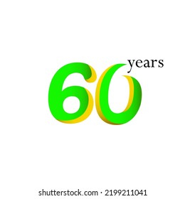 60 Year Anniversary Celebration Vector Template Design Illustration