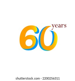 60 Year Anniversary Celebration Vector Template Design Illustration