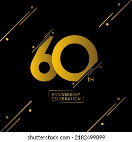 60 year anniversary celebrations logo design concept. vector template illustration