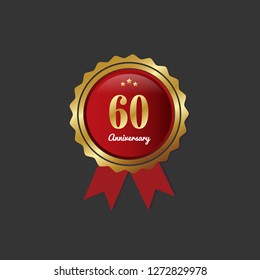 60 Year Anniversary Design Template, vector illustration