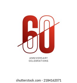 Plantilla de diseño de 60 años. ilustración de plantilla de vector