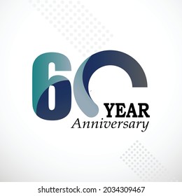 60 Year Anniversary Elegant Vector Template Design Illustration