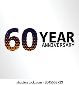 60 Year Anniversary Elegant Vector Template Design Illustration