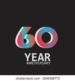 60 Year Anniversary Elegant Vector Template Design Illustration