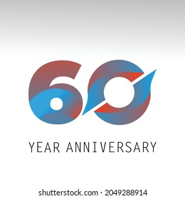 Ilustración de diseño de plantillas de vectores elegantes de 60 años