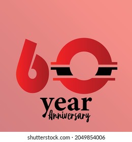 60 Year Anniversary Elegant Vector Template Design Illustration
