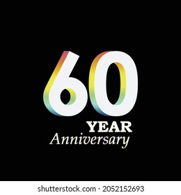 60 Year Anniversary Elegant Vector Template Design Illustration