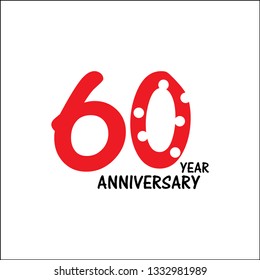 60 Year Anniversary Label Vector
