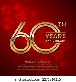 60 year anniversary. Anniversary logo design with double line concept. Logo Vector Template