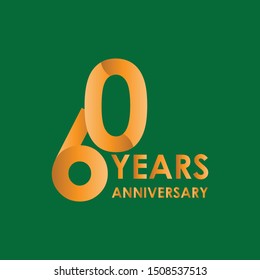 60 Year Anniversary Logo and Template Vector, Design for Banner, Greeting Card or Print