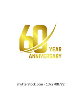 60 Year Anniversary Logo Vector Template Design Illustration