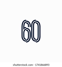 Plantilla vectorial de logotipo de 60 años.