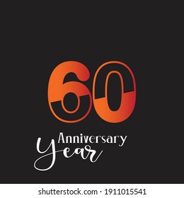 60 Year Anniversary Logo Vector Template Design Illustration