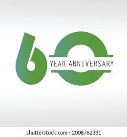 60 Year Anniversary Logo Vector Template Design Illustration White Color