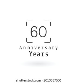 60 Year Anniversary Logo Vector Template Design Illustration White Color