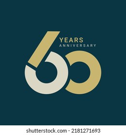 60 Year Anniversary Logo, Vector Template Design element for birthday, invitation, wedding, jubilee and greeting card illustration.