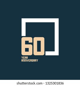 60 Year Anniversary Square Vector Template Design Illustration