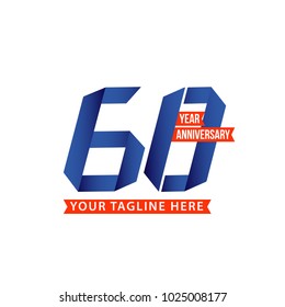 60 Year Anniversary Vector Template Design