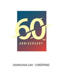 60 Year Anniversary Vector Template Design Illustration