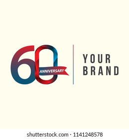 60 Year Anniversary Vector Template Design Illustration