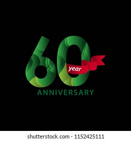 60 Year Anniversary Vector Template Design Illustration
