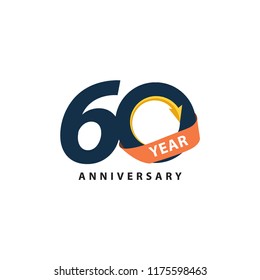 60 Year Anniversary Vector Template Design Illustration