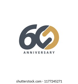 60 Year Anniversary Vector Template Design Illustration