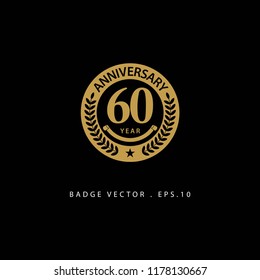 60 Year Anniversary Vector Template Design Illustration