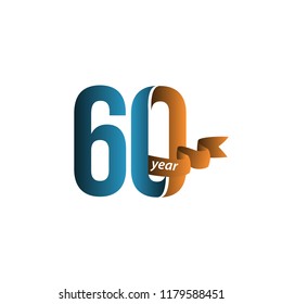 60 Year Anniversary Vector Template Design Illustration