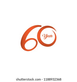 60 Year Anniversary Vector Template Design Illustration