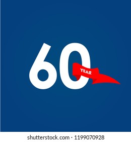 60 Year Anniversary Vector Template Design Illustration