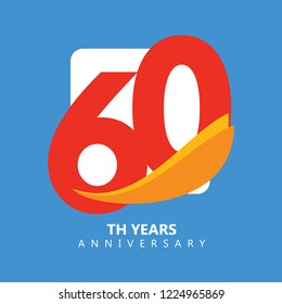 60 Year Anniversary Vector Template Design Illustration