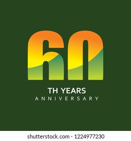 60 Year Anniversary Vector Template Design Illustration
