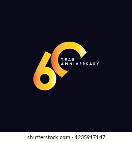 60 Year Anniversary Vector Template Design Illustration