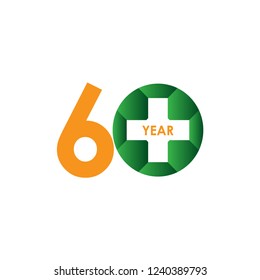 60 Year Anniversary Vector Template Design Illustration
