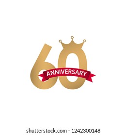60 Year Anniversary Vector Template Design Illustration