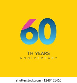 60 Year Anniversary Vector Template Design Illustration.