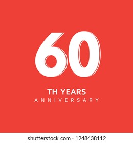 60 Year Anniversary Vector Template Design Illustration.