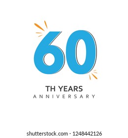 60 Year Anniversary Vector Template Design Illustration.