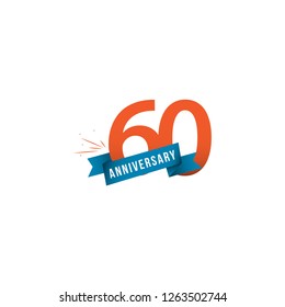 60 Year Anniversary Vector Template Design Illustration