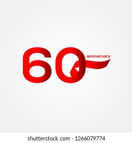 60 Year Anniversary Vector Template Design Illustration