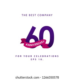 60 Year Anniversary Vector Template Design Illustration