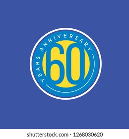 60 Year Anniversary Vector Template Design Illustration