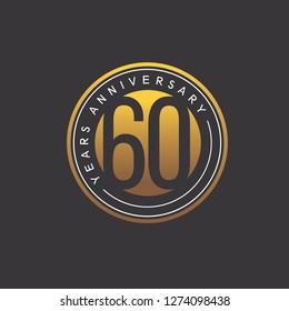 60 Year Anniversary Vector Template Design Illustration