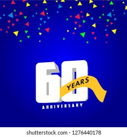 60 Year Anniversary Vector Template Design Illustration