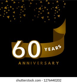 60 Year Anniversary Vector Template Design Illustration